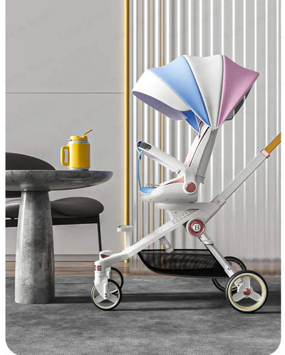Baby stroller 0 to 3 years High view Shock absorption four wheels stroller folding Can sit or lie down lightweight baby stroller