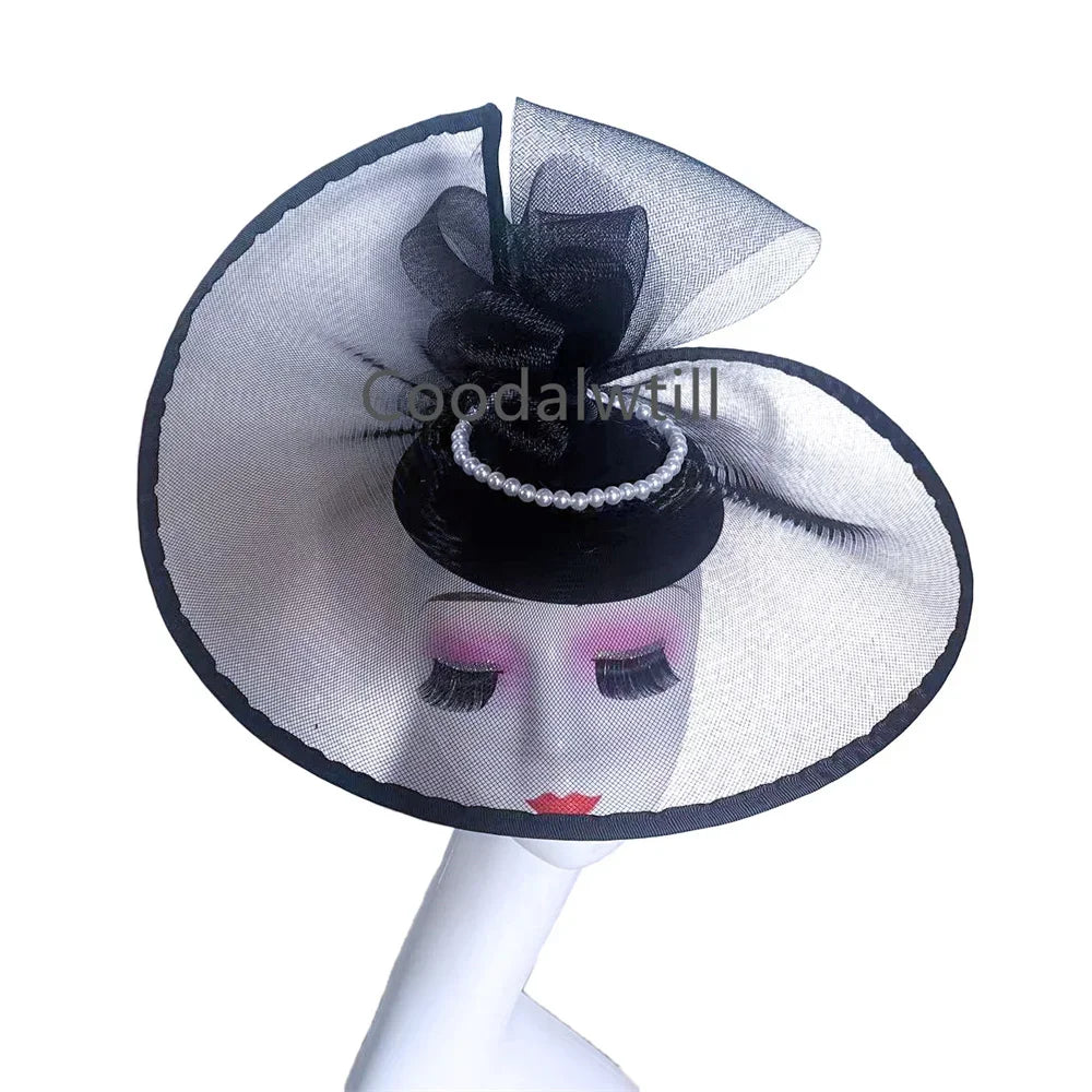 Large Flower Feather Hat Fascinator Headband Women Wedding Party Tea Headpiece Royal Ascot Prom Chapeau Cap Ladies Bride Pillbox