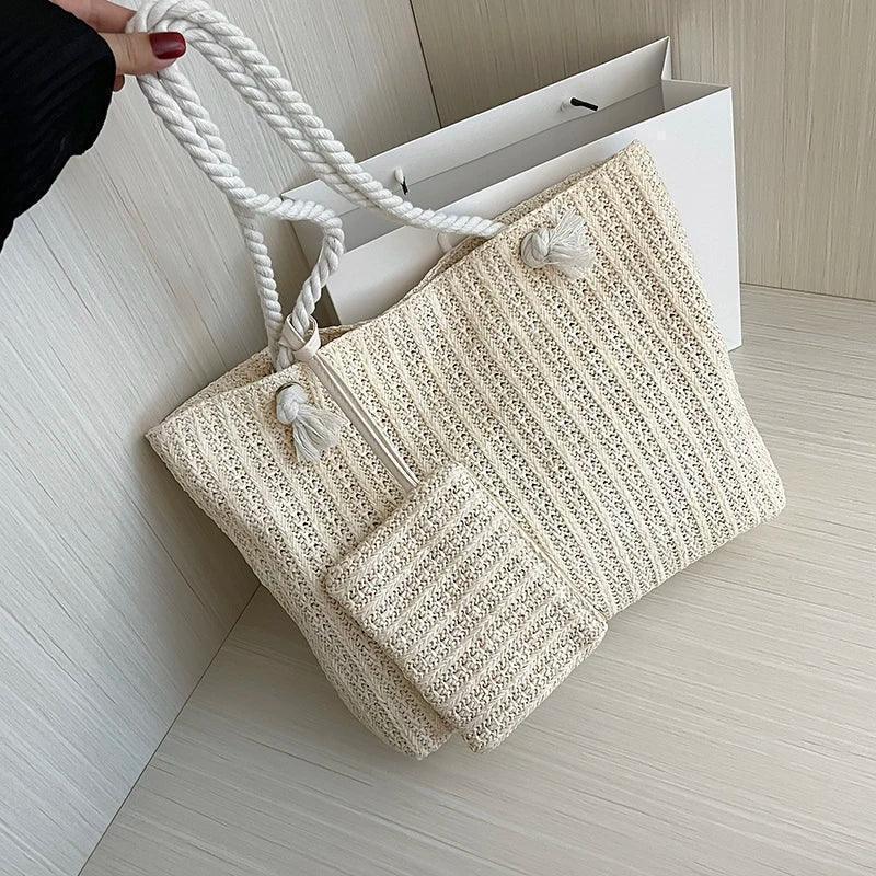 Designer women handbags fashion large capacity straw tote bag summer beach casual bali big purse