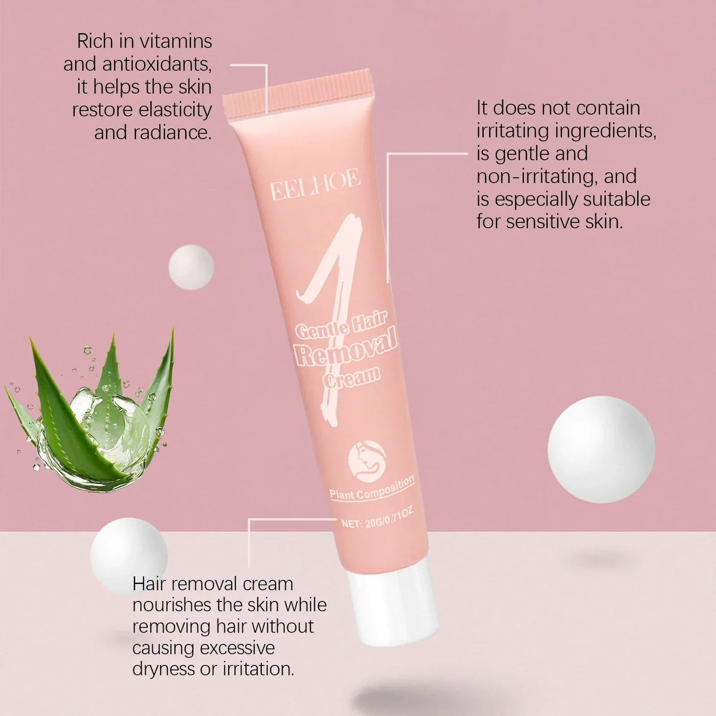 EELHOE Hair Removal Cream for Women Aloe Vera Moisturizing Face Depilation Hair Removal Painless Repair Skin Care Lady Epilator