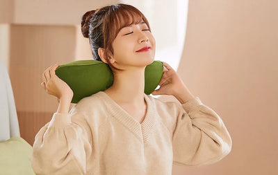 Multi Functional Smart Cervical Stretching Hot Compress Pillow for Neck Protection Kneading & Massage Pillow for Neck & Waist