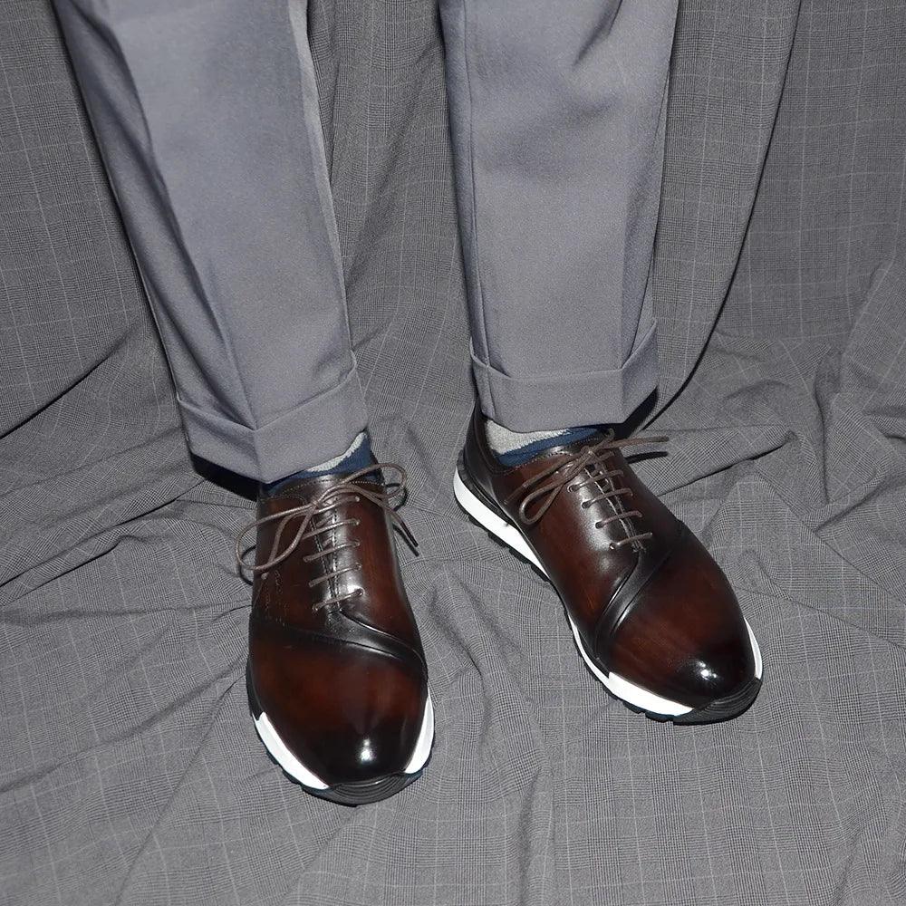 Luxury Brand Design Men's Oxford Shoes Fashion France Style Leather Sneakers Slip-on Casual Business Travel Non-slip Male Shoes