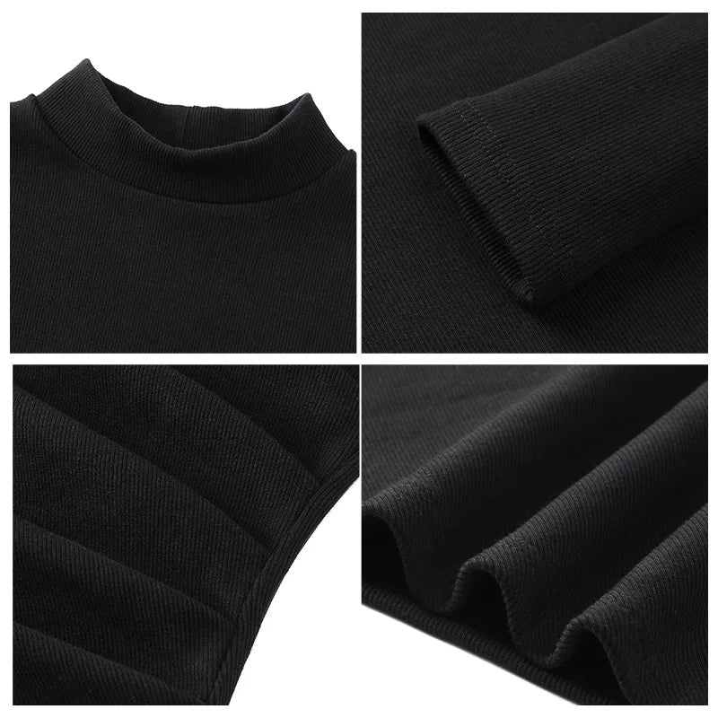Half Turtleneck Dress Women's Autumn Winter Clothing Covering Flesh Slimming Long Sleeve Hip-covering Bottoming Skirt Trendy