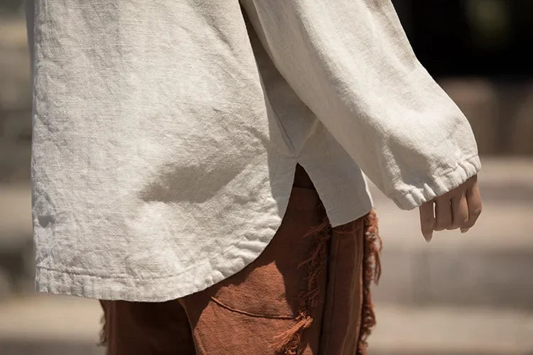 Women's Literary Vintage Ramie Linen Tops