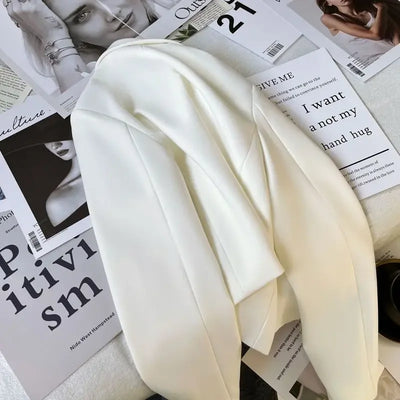 Lucyever 2025 Spring Fashion Women's Blazer Korean Style Office Cropped Blazers Women All-Match Street Long Sleeve Suit Jacket