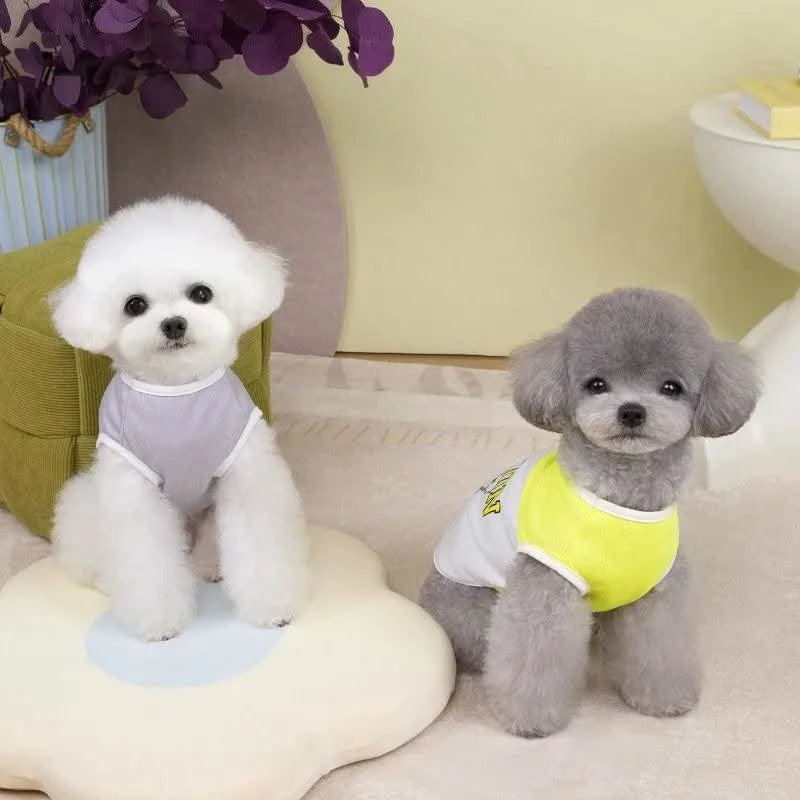 Summer Cool Dog Clothes New Dogs Pet Vest For Puppy Breathable Vest T-shirt Costume Bulldog Dog T-shirt Outdoor Pets Clothing