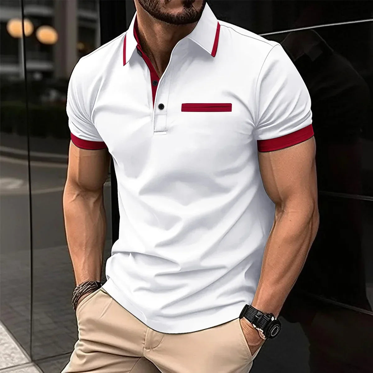Solid Coloured Printed Polo Men's Clothing Simple 3D Print T-shirts for Men Breathable Men's Short Sleeve Polo Casual Loose Tops