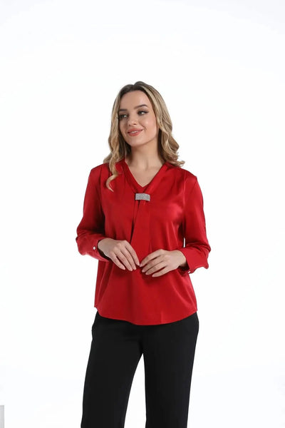 Women's Red Ribbon Top