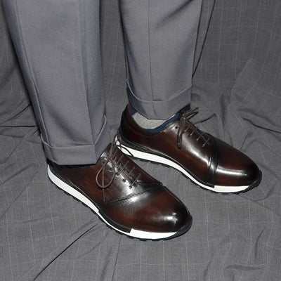 Luxury Brand Design Men's Oxford Shoes Fashion France Style Leather Sneakers Slip-on Casual Business Travel Non-slip Male Shoes