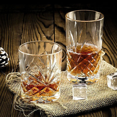 Drinkware 330ml/350ml Carved Wine Glass Foreign Wine Glass Exquisite Juice Beverage Mugs Water Bottle Classical Whiskey Glass