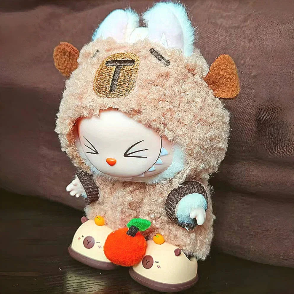 Labubu Shoes for 15/17cm Dolls Cute Animal Slippers Macaron Color Versatile Princess Shoes