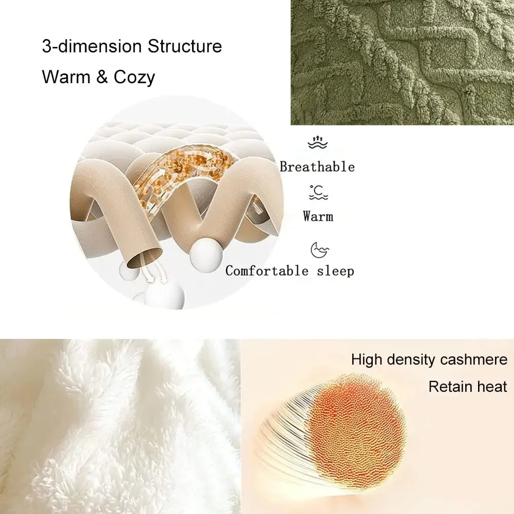 High End Thickened Winter Warm Blankets for Beds Artificial Lamb Cashmere Weighted Blanket Thicker Warmth Duvet Quilt Comforter