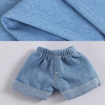 Home Textile Girl Gift Toys Cotton Fabric Handmade Doll Cloth DIY Dress Materials Bedding Sewing Washed Denim Clothes