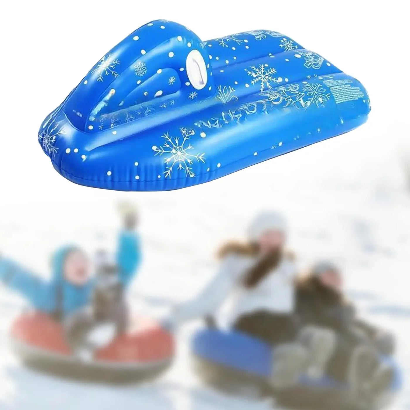 Inflatable Snow Tube with Handles Portable Snow Tube Sled Sledding Skating Ski Accessories for Winter Fun Skating Outdoor Game