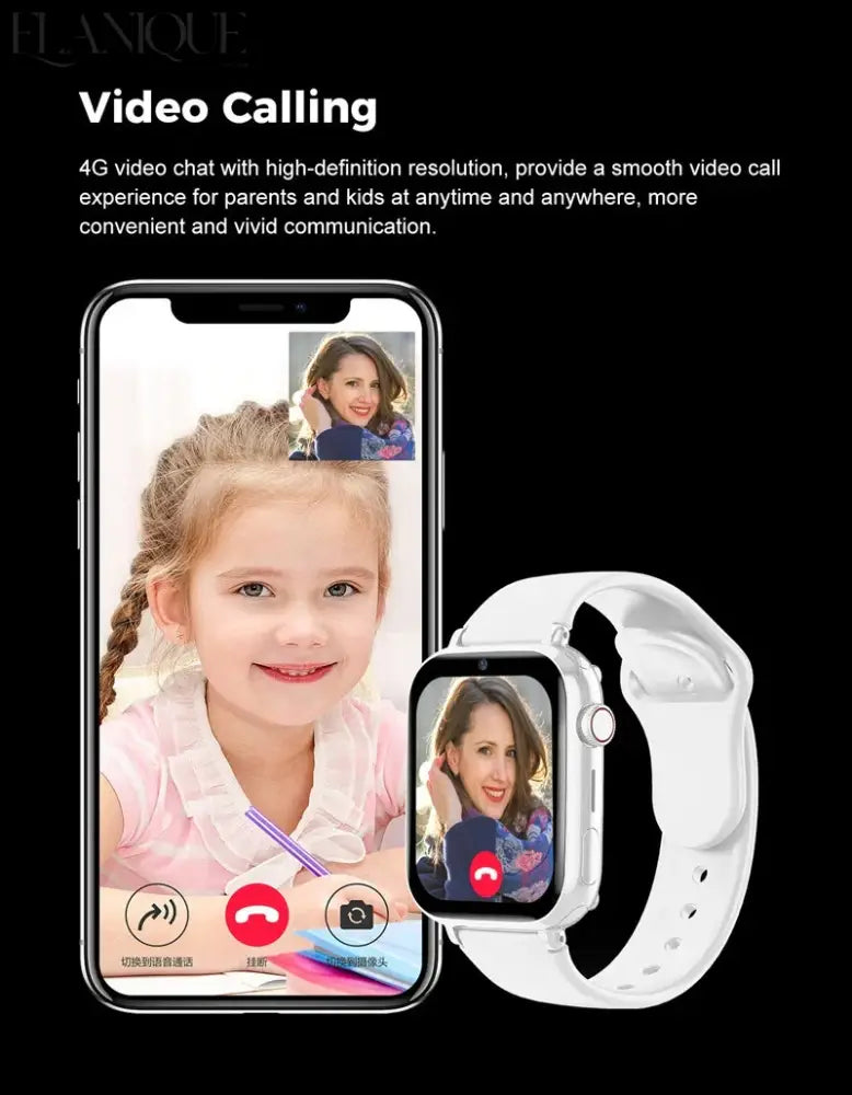 Lenovo 4G Kids Smart Watch – SIM Card, GPS, HD Camera & SOS | IP67 Waterproof
