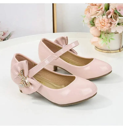 Children's Leather High Heels Shoes | Casual Soft Bottom Footwear Kids