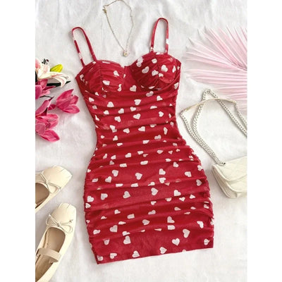 French Floral Slip Dress for Women Spring Summer Fashion Sexy Temperament Backless Mini Dresses Vacation Style Sling Beach Skirt