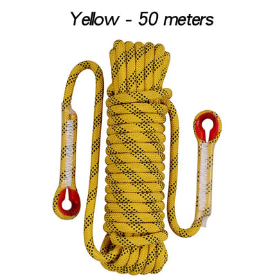 12mm 50m Outdoor Climbing Rope Escape Rescue Static Rope Rock Equipment Mountaineering Lifeline Emergency Survival Safety Gear