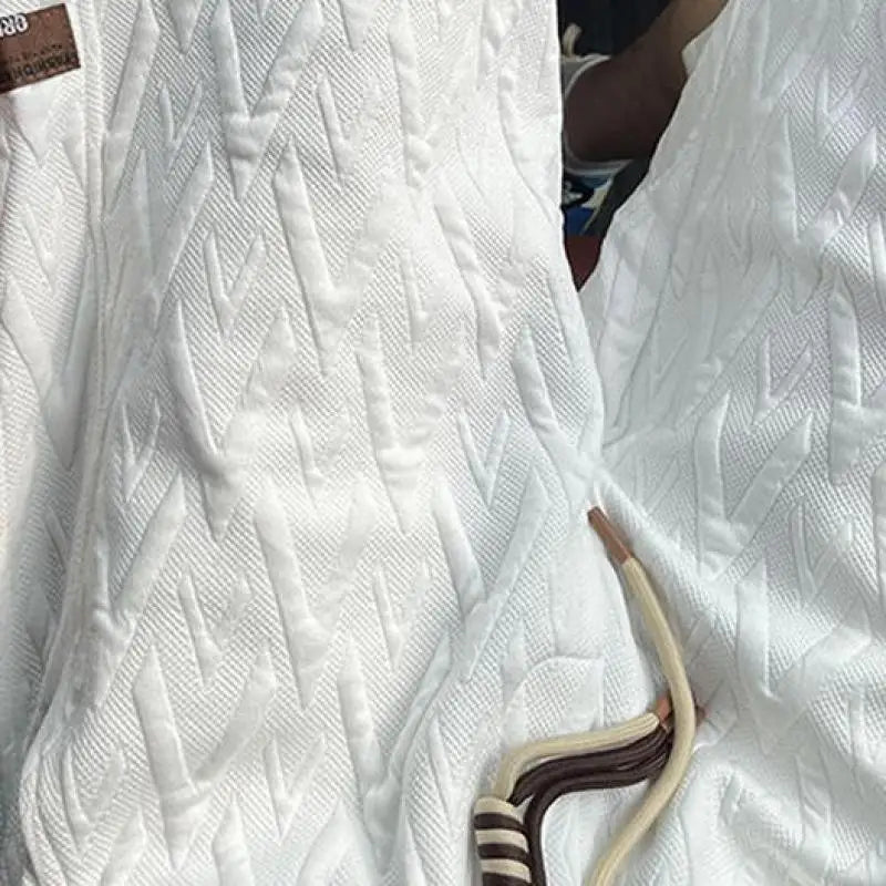 M-XXXXXL Plus Men's 2025 Summer Jacquard Shorts - Trendy 5-Inch Couple's Casual Shorts with Streetwear Style & Breathable Fabric