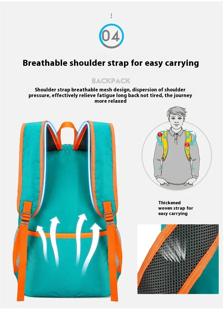 Outdoor Backpack Oxford Buden Mountain Riding Backpack Ultra Light Multifunctional Casual Foldable Backpack Large Capacity