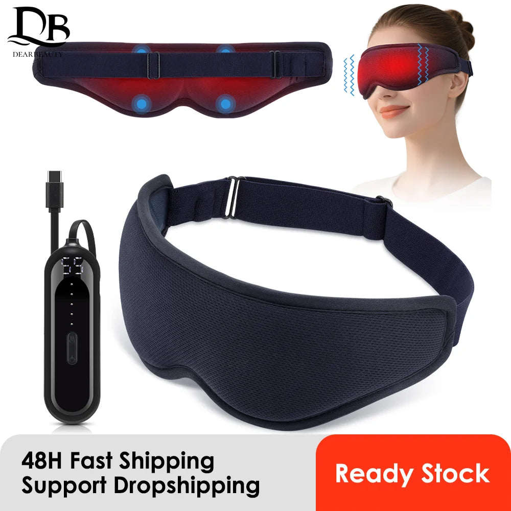 Hot Compress Steam Eye Mask 3D Electric Heated Eye Massager for Relieve Eyes Dry Strain Dark Circles Sleeping Mask Eyeshades