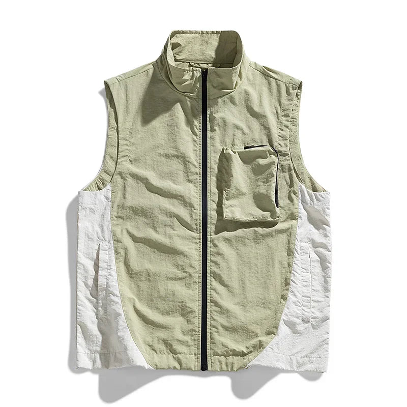 Men's vest for spring and summer new outerwear for camping hiking outdoor charging fashionable trend simple and high-end vest