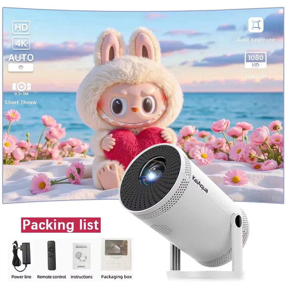 Portable Projector 4K Android 11 Dual Wifi6 290ANSI Allwinner H713 BT5.0 1080P 1280*720P Home Theatre Outdoor Cinema Projetors