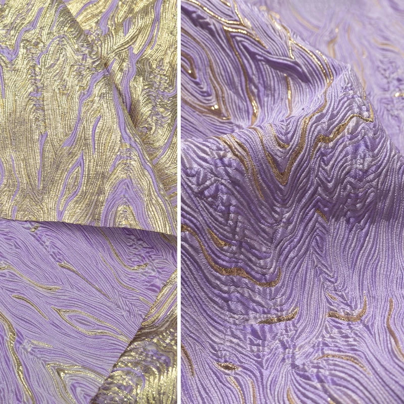 Mountain Pattern Gilt Silk Texture Jacquard Fabric Flash Three Dimensional Texture Hanfu Creative Dress Clothing Designer Fabric