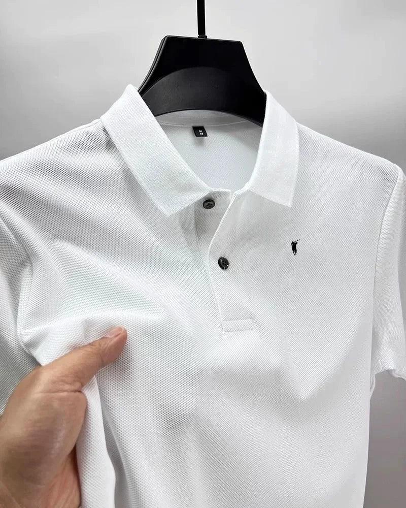 High end designer Brand Men's Polo Shirt 2025 Summer New Exquisite Horse Print Short Sleeve T-shirt Fashion Luxury Menswear Top