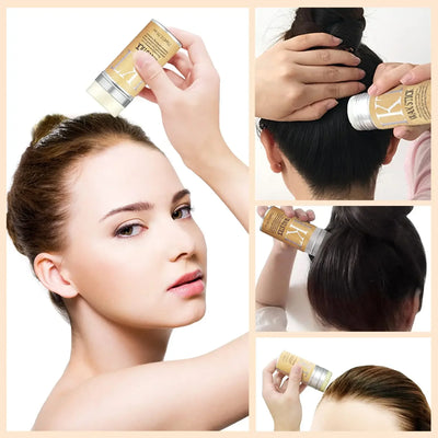 Women Hair Wax Stick Set with Slick Back Brushes Gel Pomade for Kids Little Girls Toddler Flyaway Hair Wig Styling Accessories