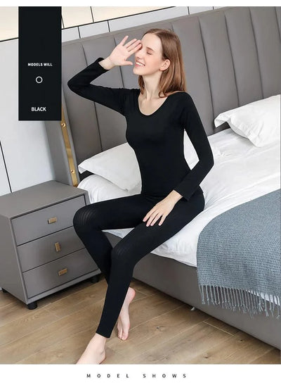 Women Thermal Underwear Winter Long Sleeve