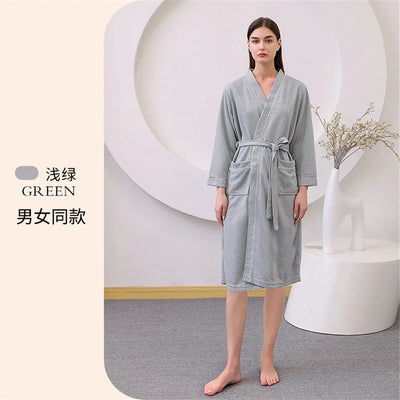 Waffle Patterned Bathrobe High Quality Water Absorption and Quick Drying Bathrobe for Couples