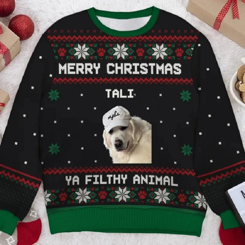 Ugly Christmas Sweaters Autumn And Winter 3D Funny Printed Holiday Party Xmas Sweatshirt for Party Birthday Xmas Sweatshirt 2024