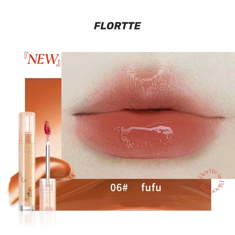 FLORTTE Beauty Lip Lasting Tint First Kiss Series Water Glossy Nice To Meet Chu Blooming Liquid Lipstick Makeup Women Cosmetics