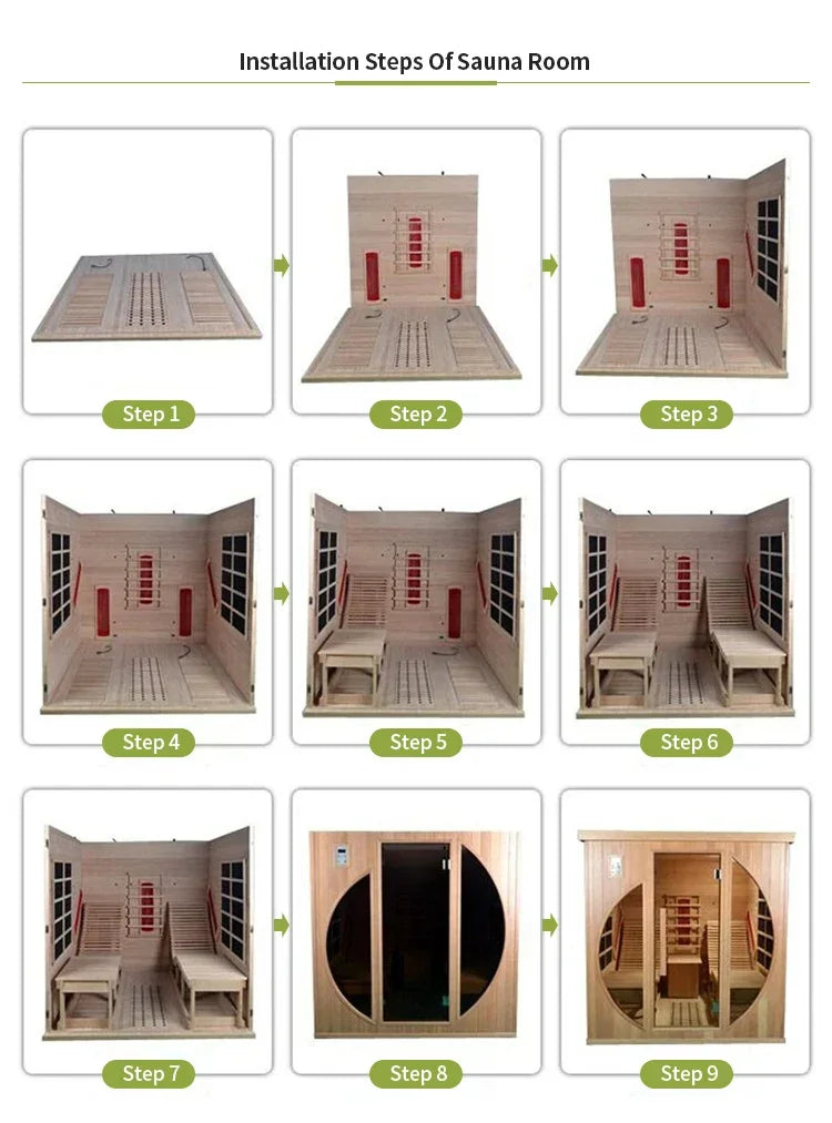 Indoor Traditional Sauna Dry Steam Far Infrared Sauna Room Outdoor Electric Stove Sauna