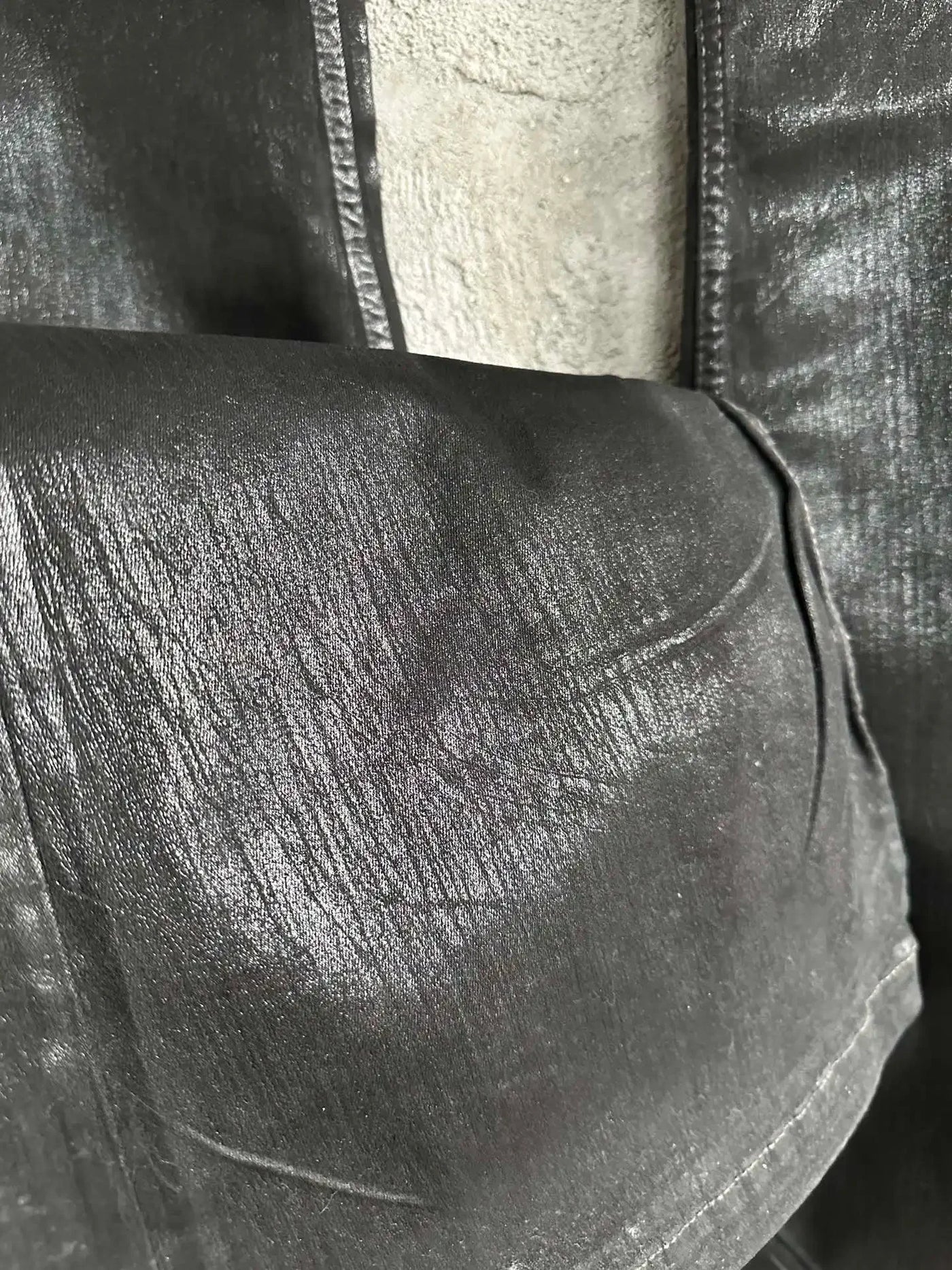 Owen Seak Men Oil wax Denim Jeans Classic Gothic Men's Coated Casual High Street Straight Hip Hop Women Solid Jeans Loose Pants