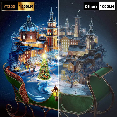 YT200 Portable Projector - Children's Friendly LCD Mini Home Theater Smartphone Same-Screen Function