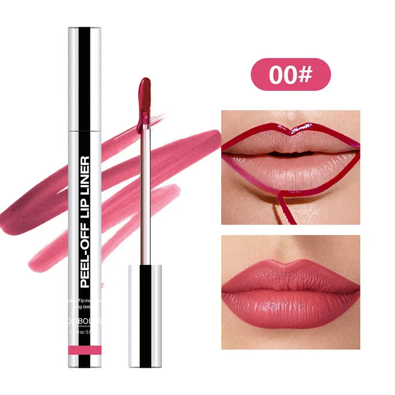Lip Liner Waterproof Peel Off Tattoo Lip Gloss Waterproof Long Lasting Matte Lip Tint Brown Contour Tear-off Lips Stain Cosmetic
