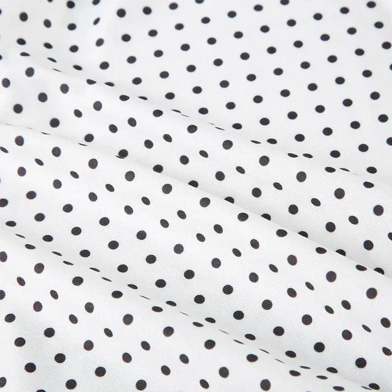 Sleeveless short dot print women dresses slim fit elegant simple office lady trendy clothes