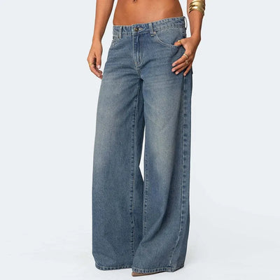 Casual Loose Wide Leg Jeans Women Denim Pants