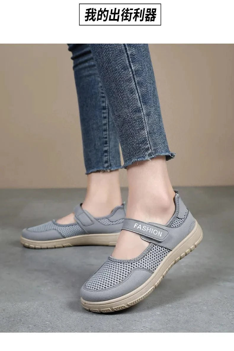 Women's Plus Size Wide Width Sandals Soft Sole Comfortable Mom Shoes Breathable Fabric Spring No Slip Chubby Feet Casual Walking