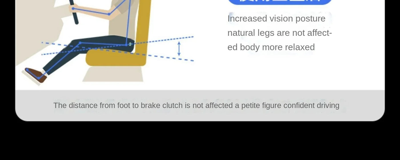 Car Booster Seat Cushion For Driver Hip Pain Raised Memory Foam Height Seat Protector Washable Cover For Short People Pad Mats