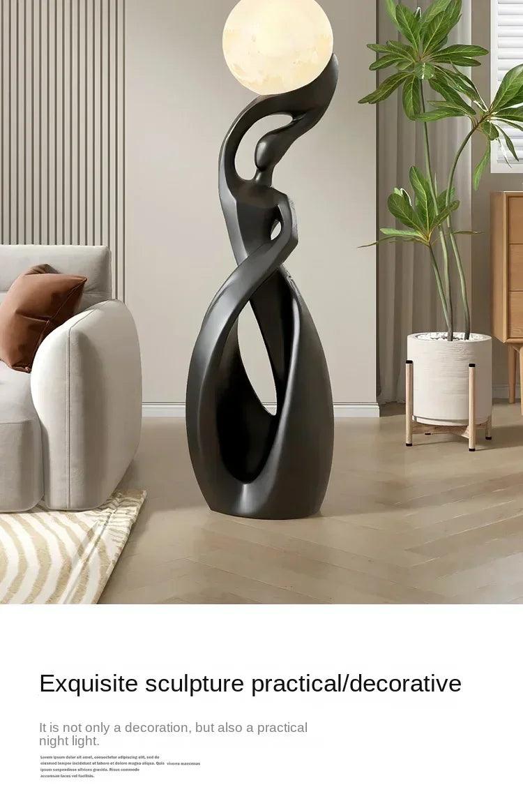 Home decor statue abstract art ornaments nordic living room large floor luminous sculpture housewarming gift interior
