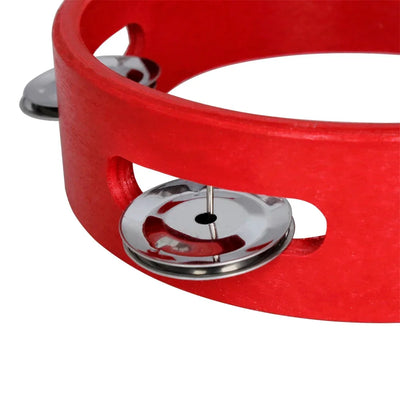 6 Inch Tambourine Hand Crank Drums Spin Rattle Wooden Hand Bell Orff Percussion Instrument Freestyle Drum Portable Kids Gifts