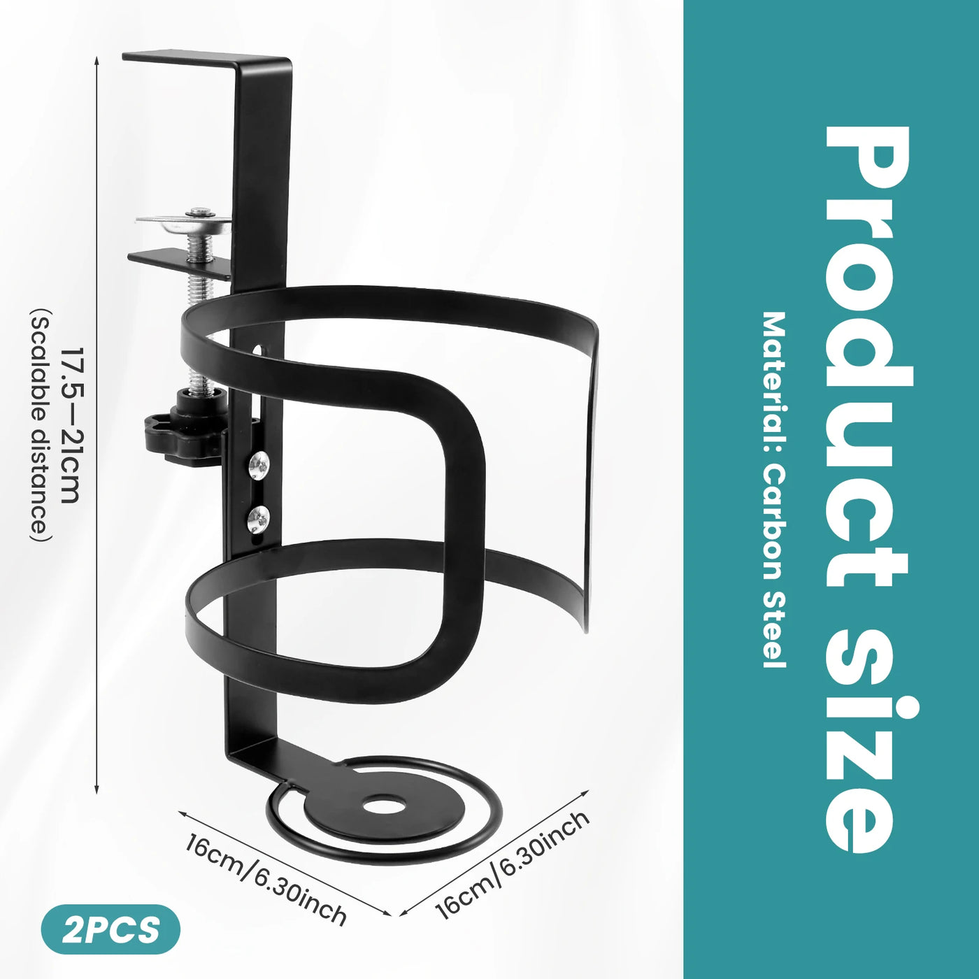 Large Desk Cup Holder Universal Adjustable Leak Proof Clip On Table Cup Holder Adjustable Coffee Mug Headphone Organizer for Des