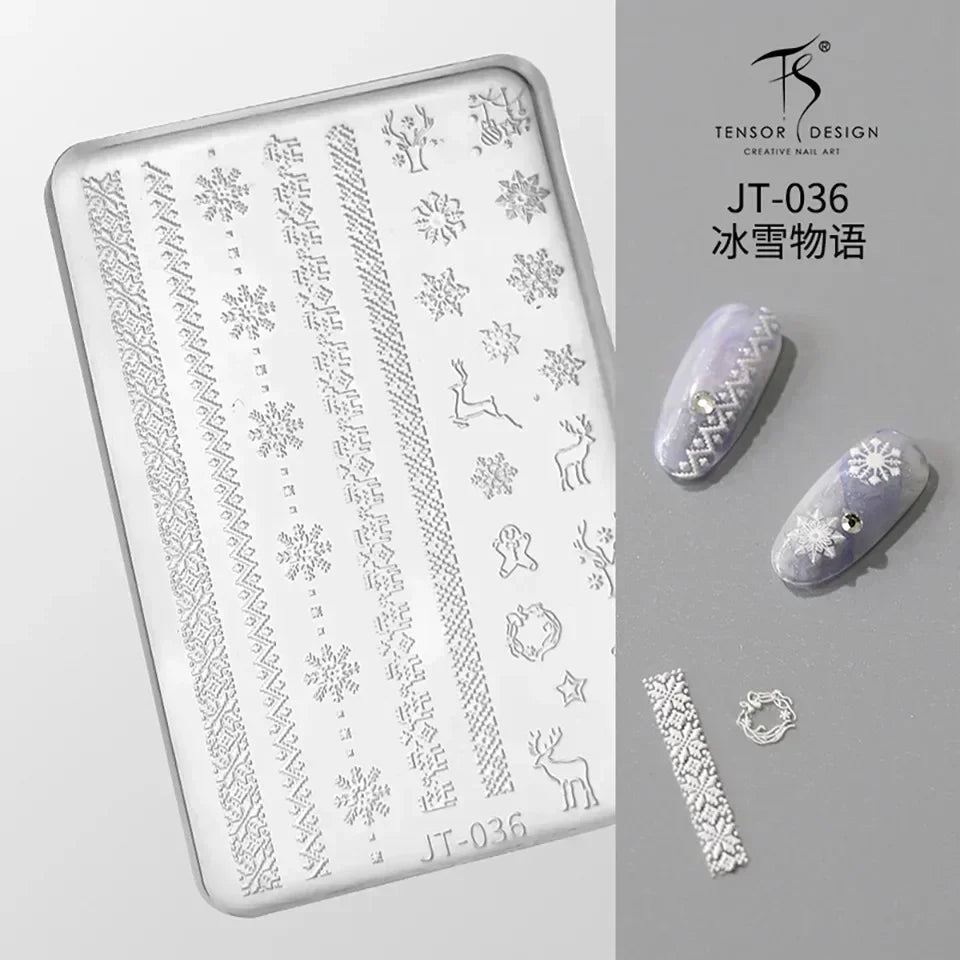Geometric Bowknot Grid Lace Flora Edge Nail Art Silicone Carving Mold Mould Star Daisy Flower Charms Bow Tie Snowflake Template