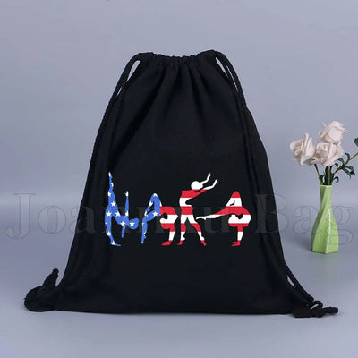 Tumbling Gymnastics Girl Gymnast Women Rhythmic Balance Beam Aerial Yoga Drawstring Backpack Sackpack String Bag String Bags