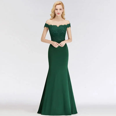 BABYONLINE Mermaid Evening Maxi Dresses For Women Elegant Lace Off-Shoulder Formal Prom Party Gowns 2024 Vestidos Robe Soiree