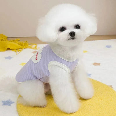 Pet Clothes Dog Vest Summer Breathable Sleeveless Hoodies Blue Purple Clothing Puppy Sweatshirt Tank Top Costume For Small Dogs