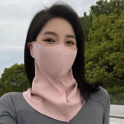 UPF50+ Sun Protection Mask Fashion 3D Ice Silk Anti-UV Neck Scarf Sunscree Dustproof Sunshade Face Mask Outdoor